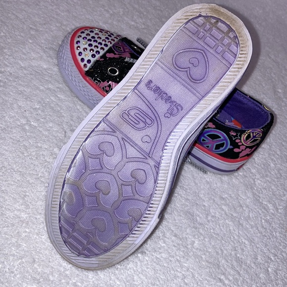 Skechers twinkle toes peace sign sneakers size 12 - Picture 7 of 8